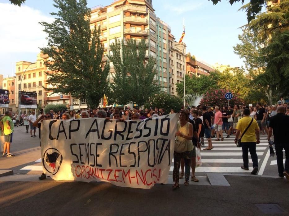 Manifestació contra l'agressió feixista a Manresa