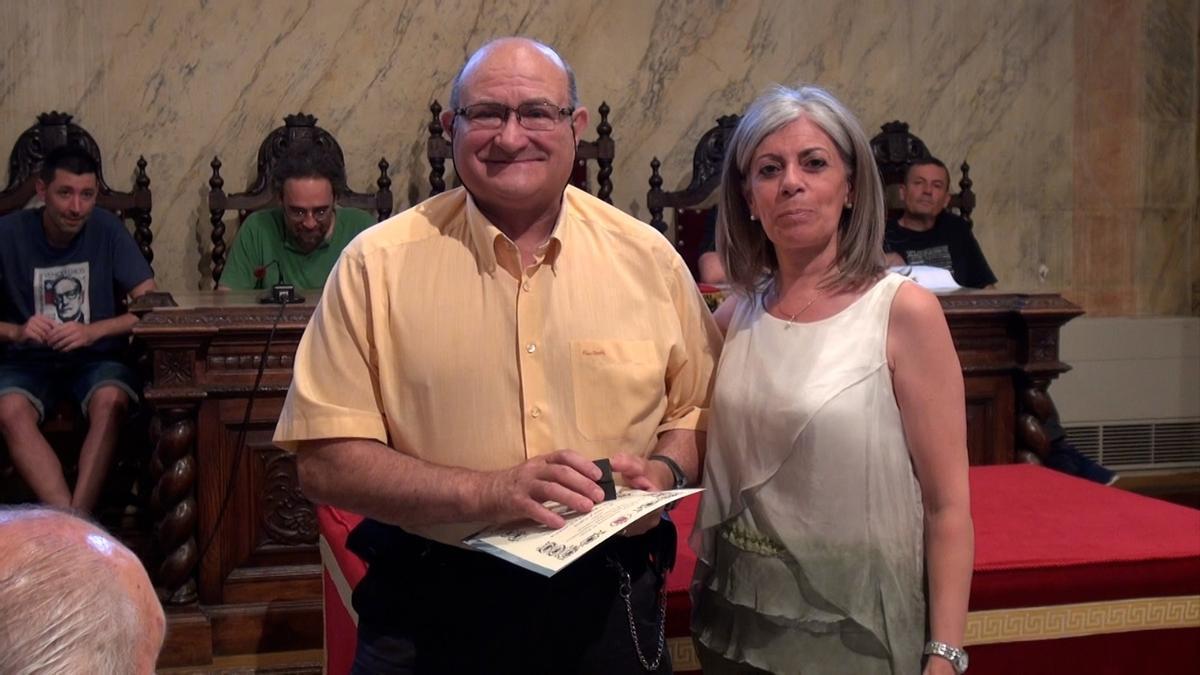 Jesús Perarnau rep el Volant d'Argent a la Festa dels Cristòfols, el 2017