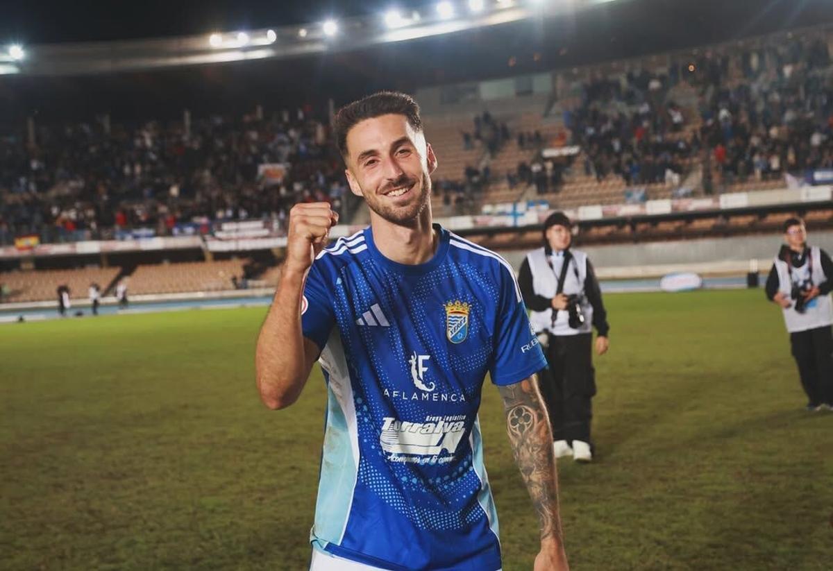 Hugo Díaz, en un partido con el Xerez.