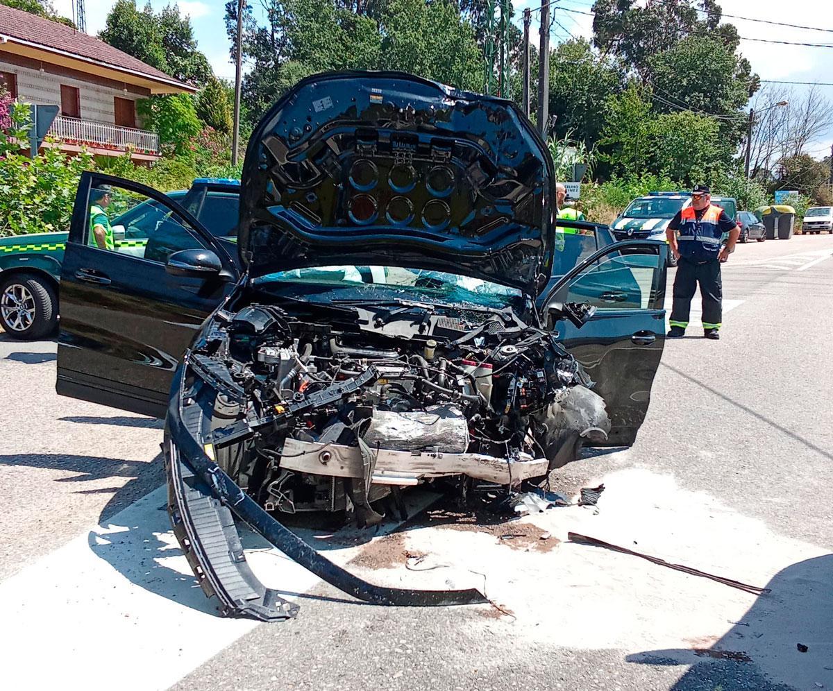 Estado en el que quedó el Mercedes.