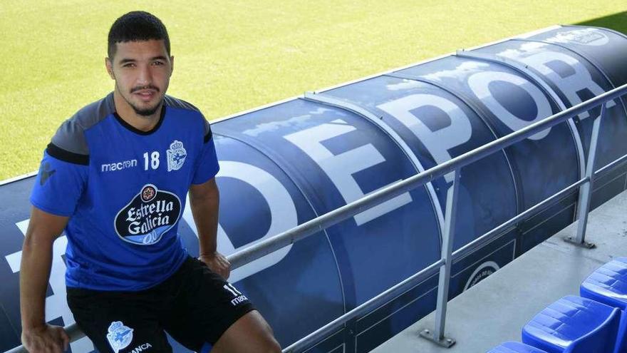 Bakkali, ayer tras el entrenamiento del equipo en la ciudad deportiva de Abegondo.