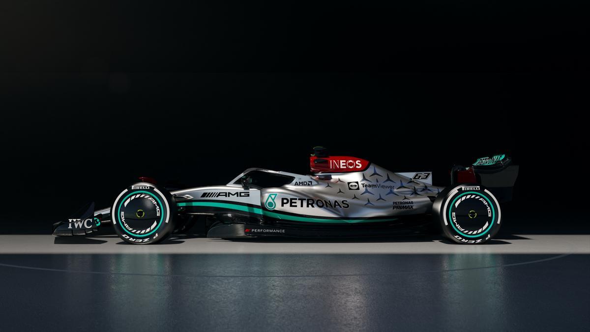 El monoplaça Mercedes-AMG F1 W13 per al Mundial 2022 de Fórmula 1