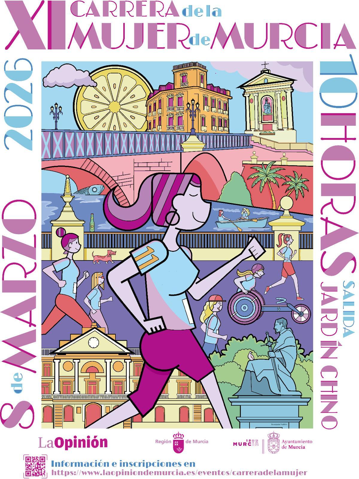Cartel de la undécima edición de la Carrera de la Mujer de Murcia