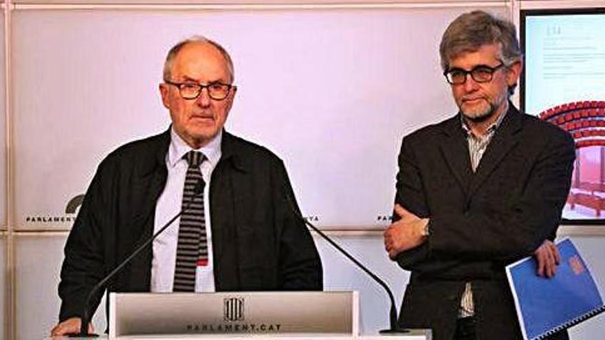 El síndic de greuges, Rafael Ribó, i l&#039;adjunt general, Jaume Saura