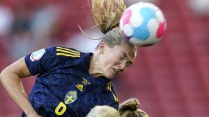 Magdalena Eriksson en un partido con Suecia