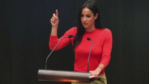 Begoña Villacís en el último pleno del Ayuntamiento de Madrid.