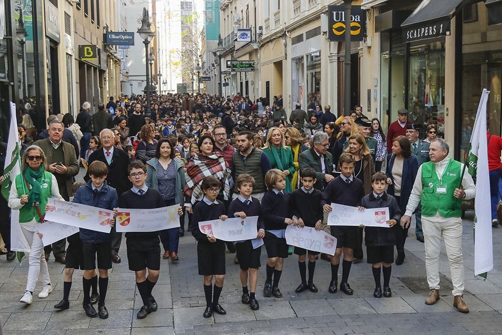 Los escolares hacen una marcha solidaria contra el cáncer