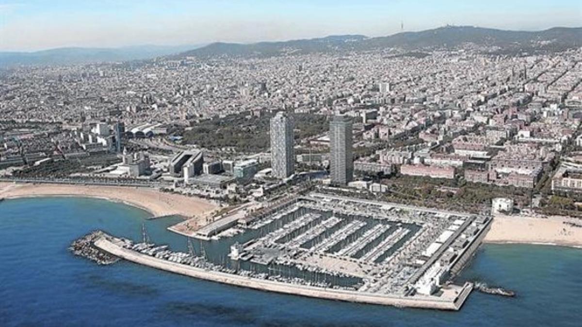 El Port Olímpic 8 Vista aérea de la costa catalana. Uno de los informes bajo sospecha es sobre este equipamiento marítimo.