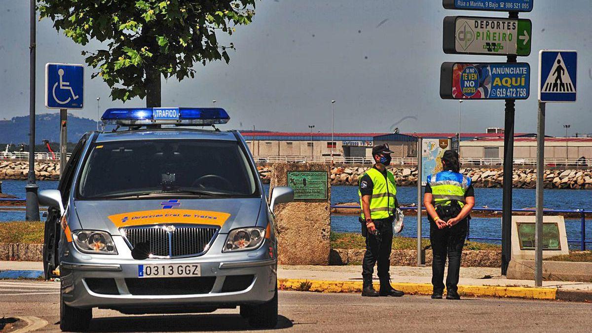 Control situado en la mañana de ayer en pleno corazón urbano de la localidad.