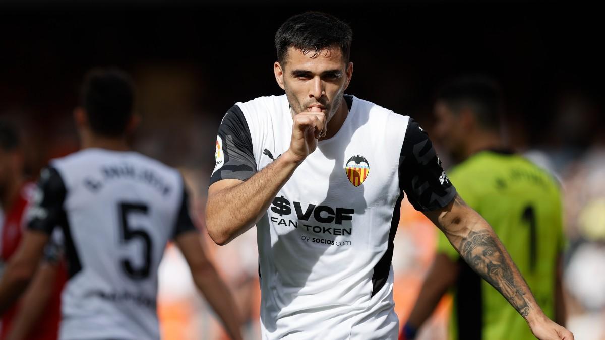 Maxi Gómez, autor del primer gol del Valencia