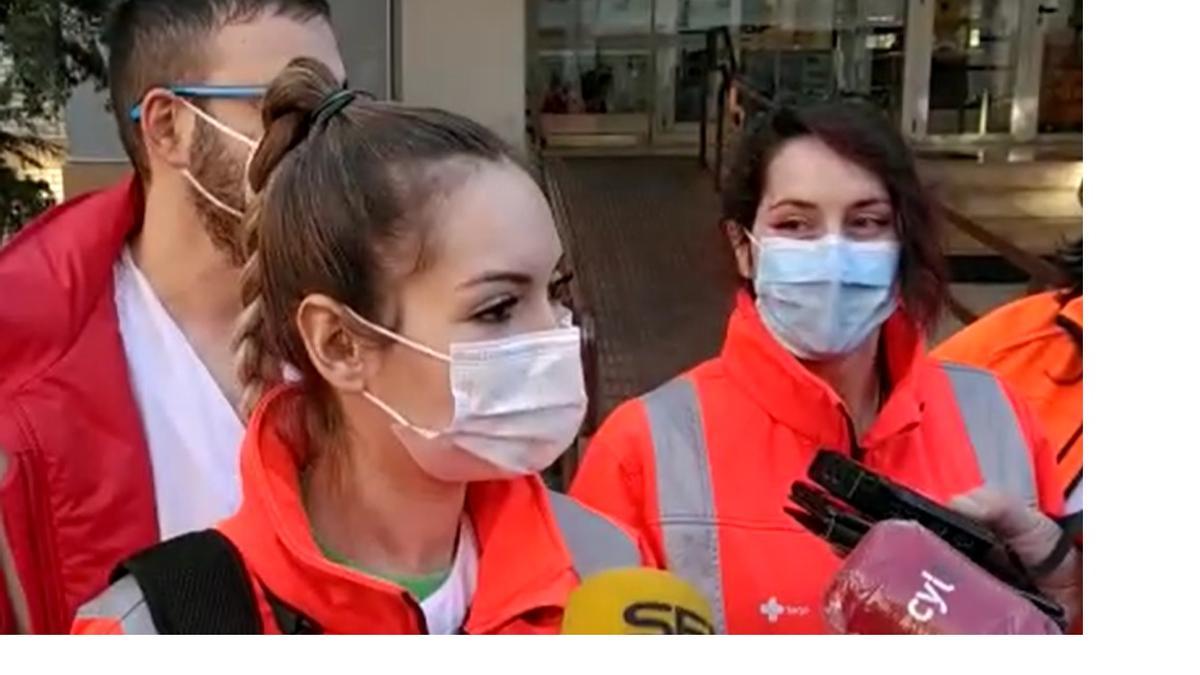 Enfermeras encargadas de la vacunación COVID en Zamora, a las puertas de los Tres Árboles de Zamora.