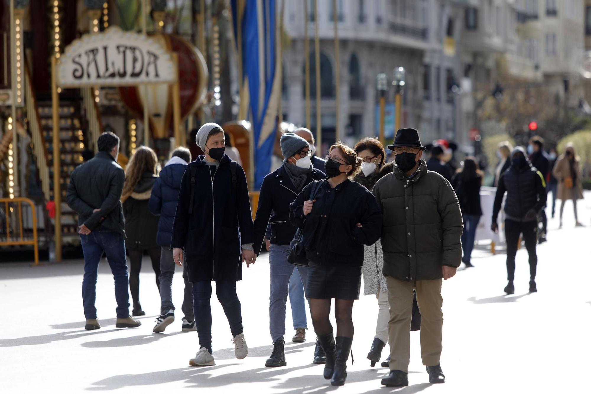 Ambiente en el centro de València el 1 de enero de 2021