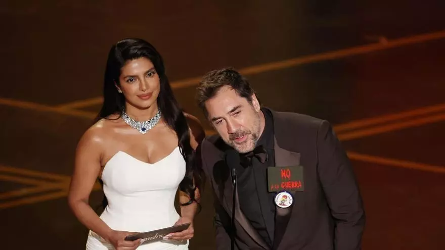 Javier Bardem aboga por "Palestina libre" y clama "no a la guerra" en el escenario de los Oscar