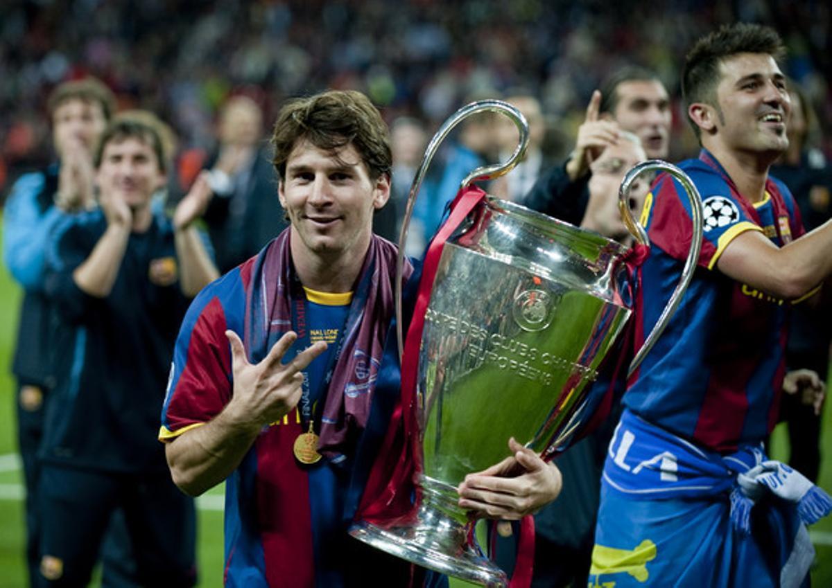 Messi recuerda que tiene tres Copas de Europa.