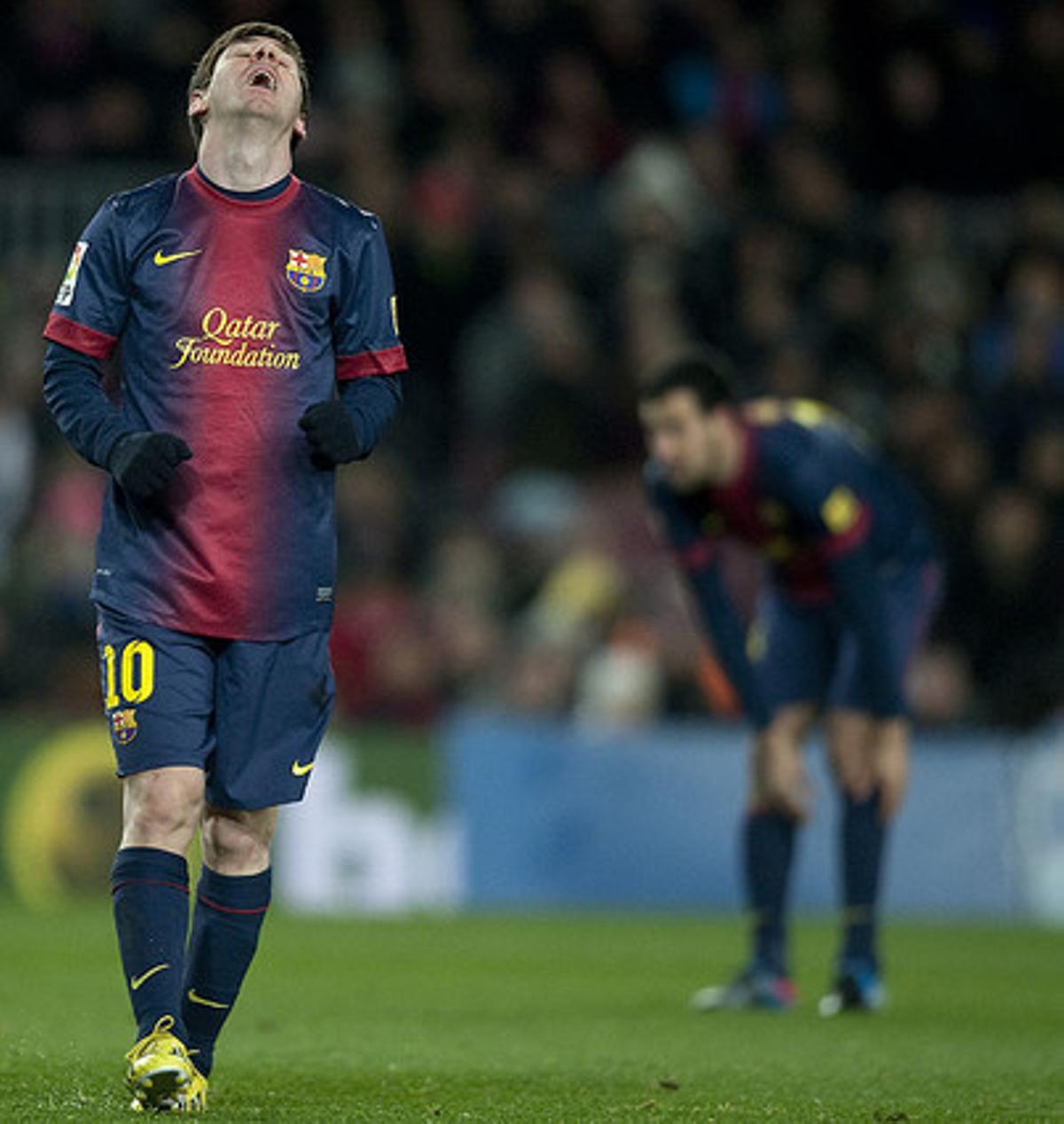 Messi, durant el partit contra el Sevilla al Camp Nou. Messi, durant el partit contra el Sevilla al Camp Nou.