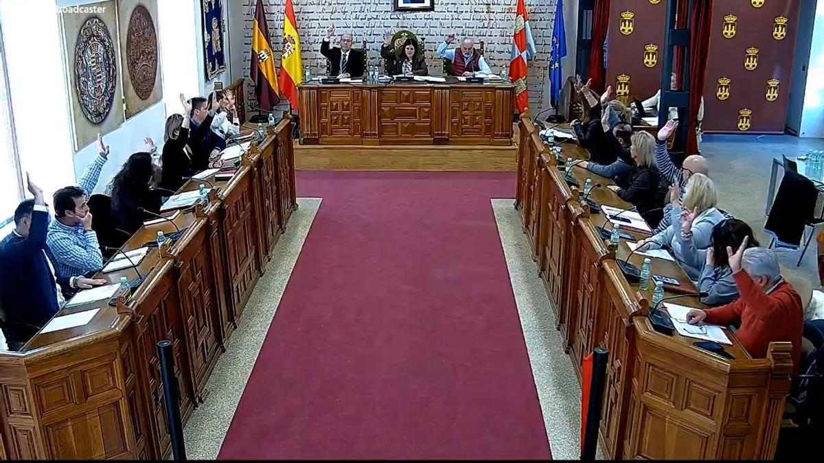 Momento de la votación en el pleno de esta mañana.