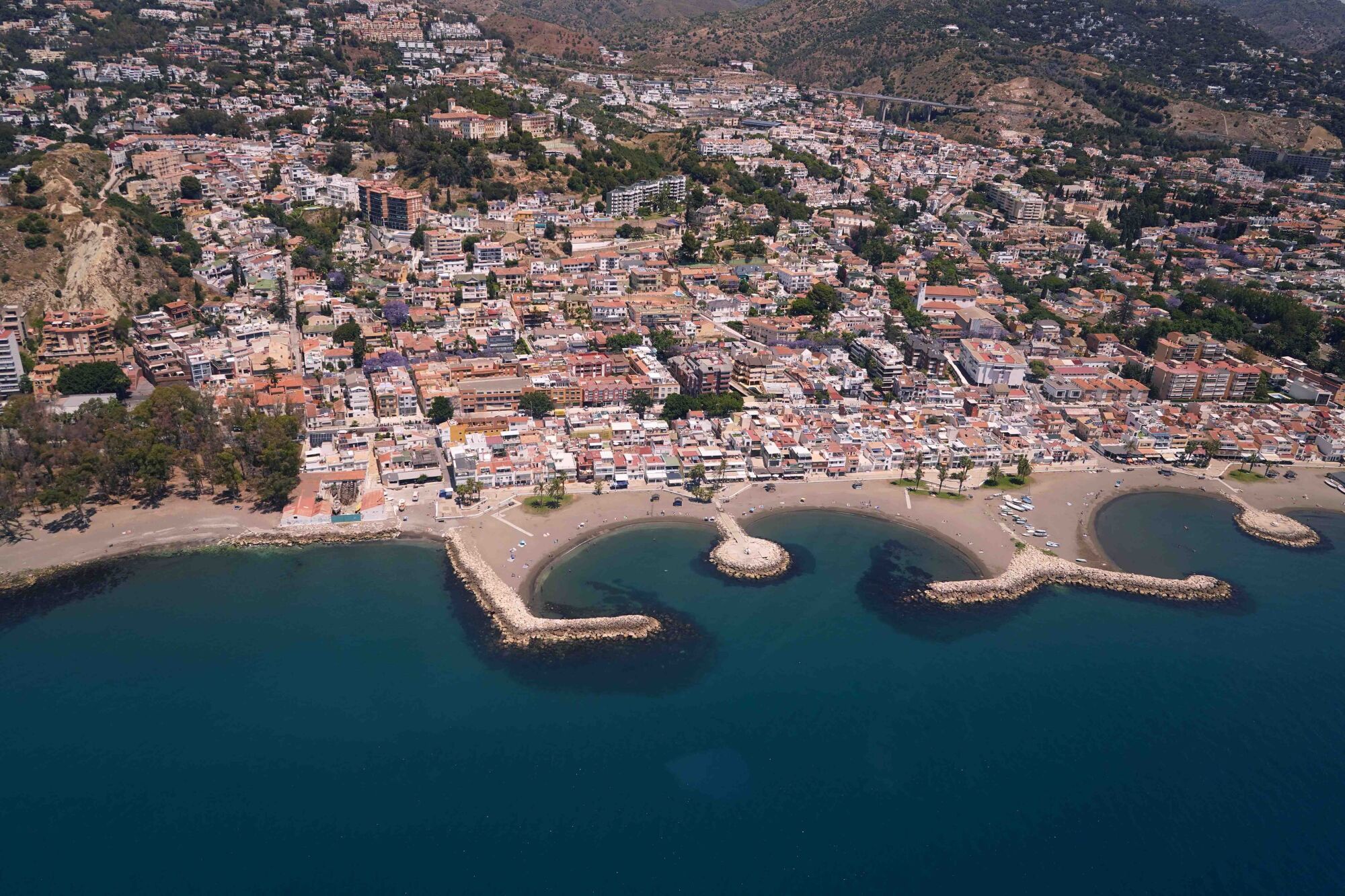 Vistas aéreas de las playas de Pedregalejo y El Palo