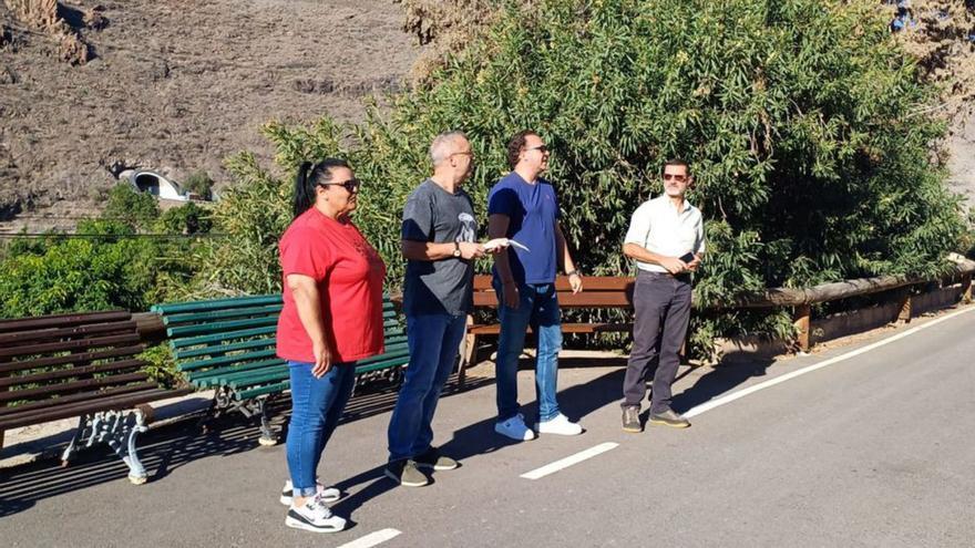 Visita de una delegación municipal a la zona afectada por estas obras.