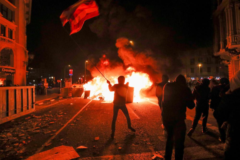 Protestas por Hasél en Barcelona.