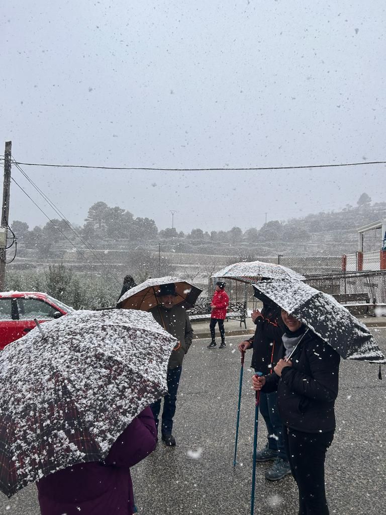 Nieva en Tollos, en la comarca alicantina del Comtat