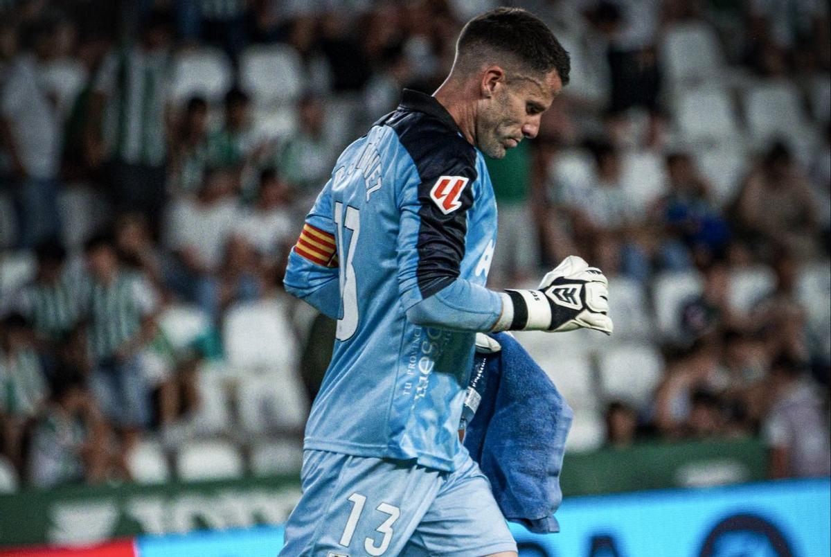 Dani Jiménez, durante el partido entre la SD Huesca y el Córdoba en la última jornada.