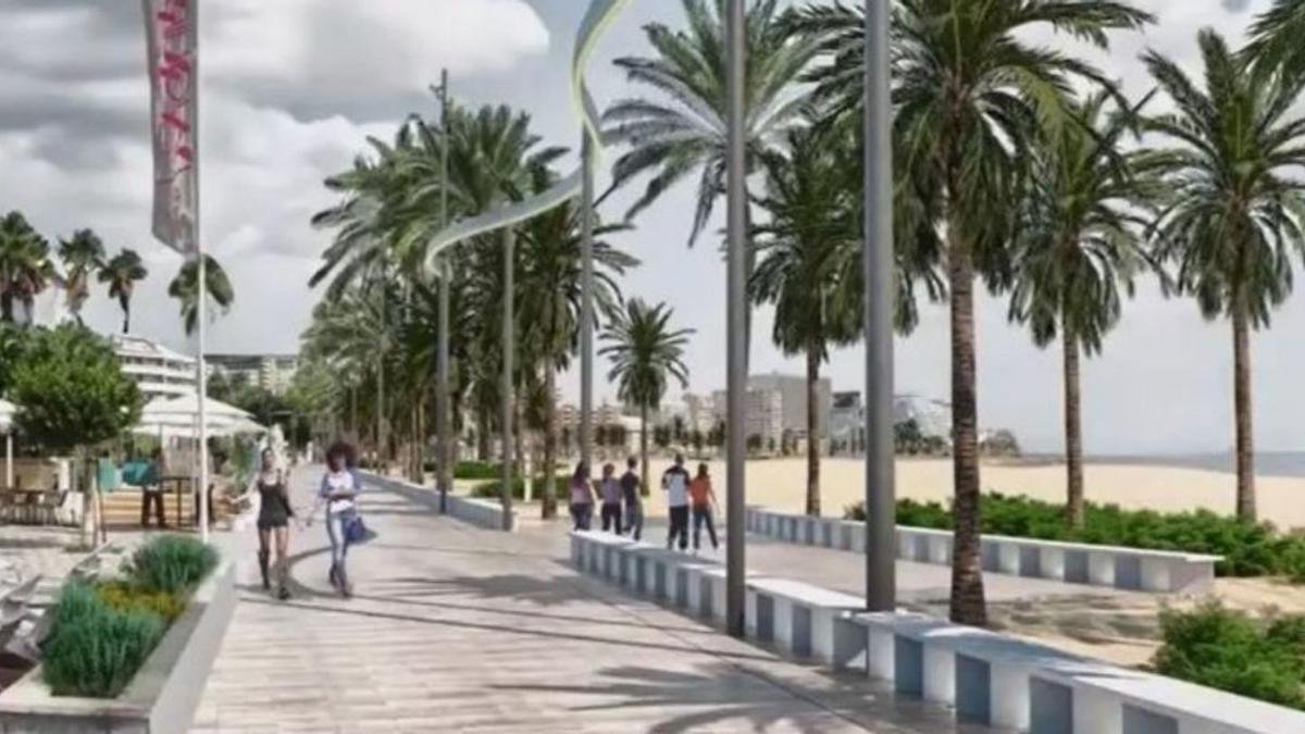Recreación de cómo quedará el nuevo paseo litoral de Magaluf.