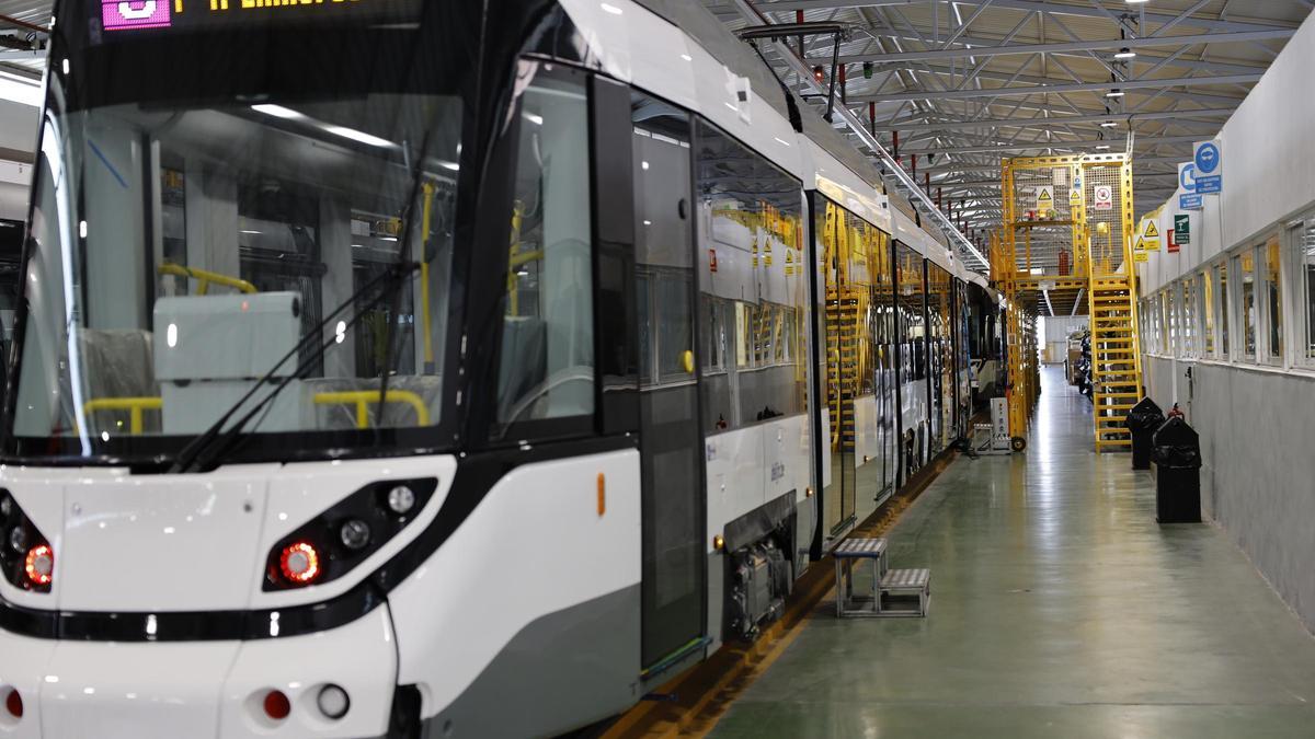 La fábrica de trenes y tranvias de CAF en Zaragoza.