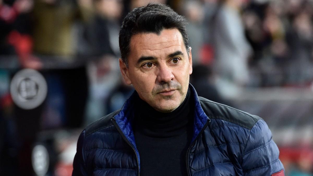 Míchel durante el partido ante el Barça