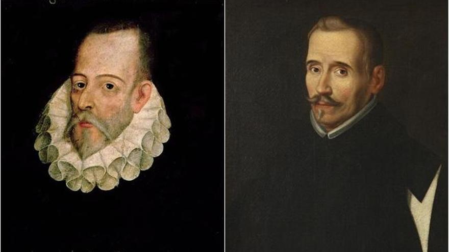 Miguel de Cervantes y Lope de Vega.