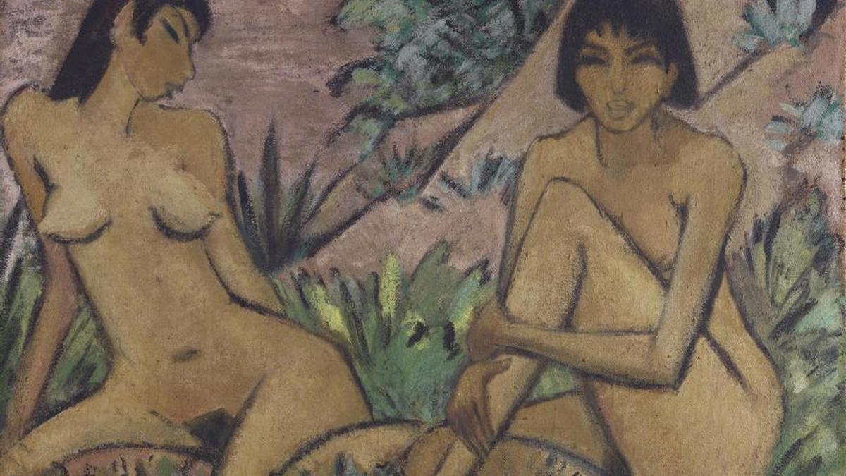 'Dos desnudos femeninos en un paisaje' (1922), de Otto Müller.