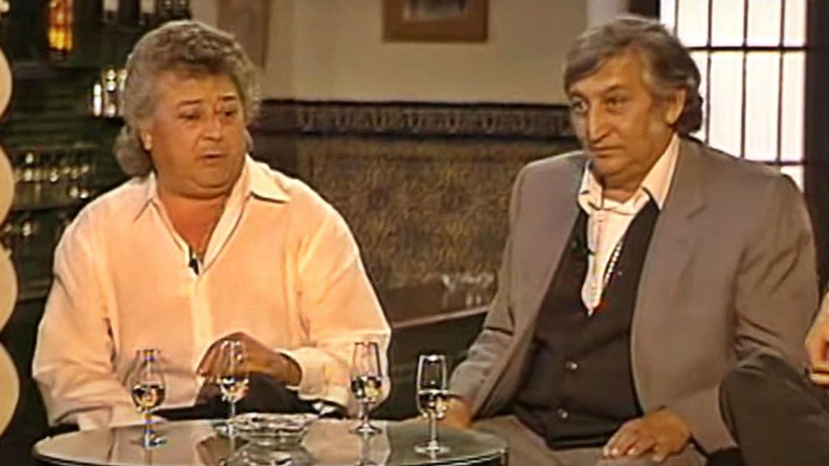 José Cortés Jiménez, “Pansequito” y Jose Ignacio Primo en un programa de televisión.