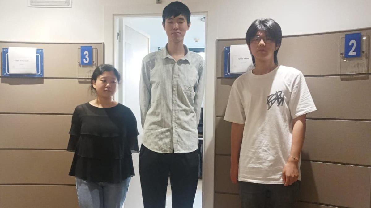 Los tres finalistas, ayer. Desde la izq. Hyo-Eun Park, Yang Gao y Jacky Zhang.