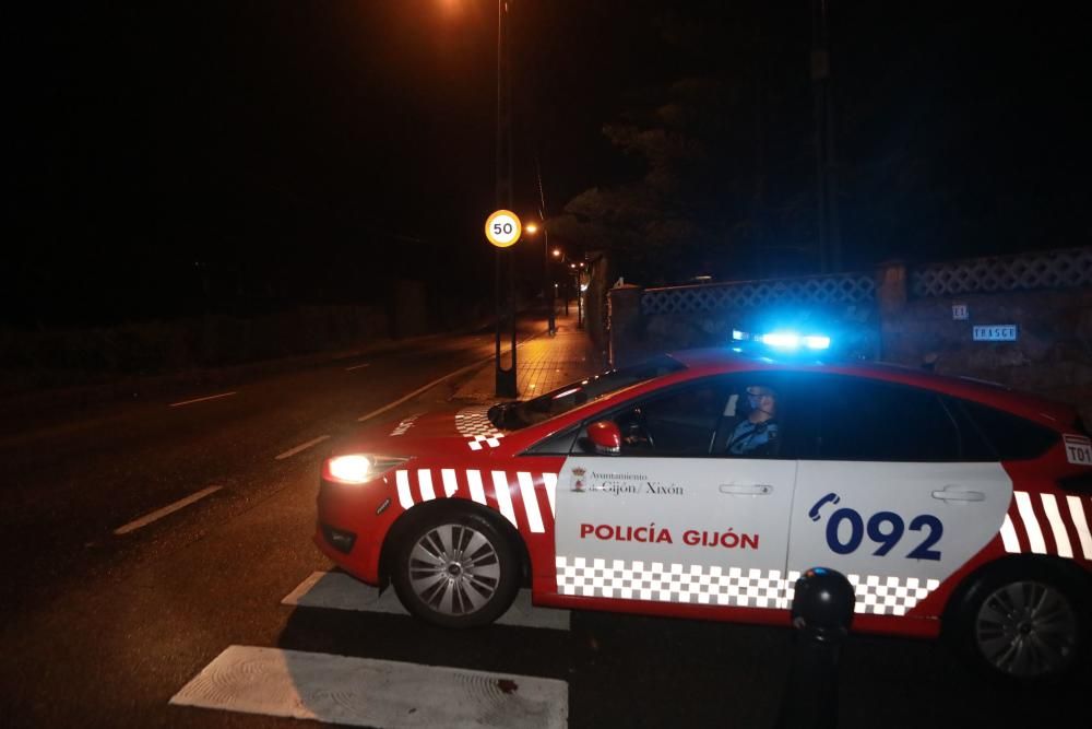 Control policial en Gijón a las carreras ilegales