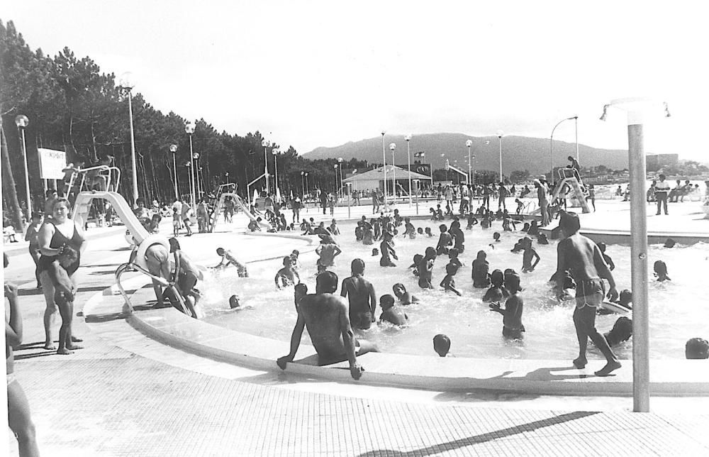 Playa de Samil (Vigo), en 1987.