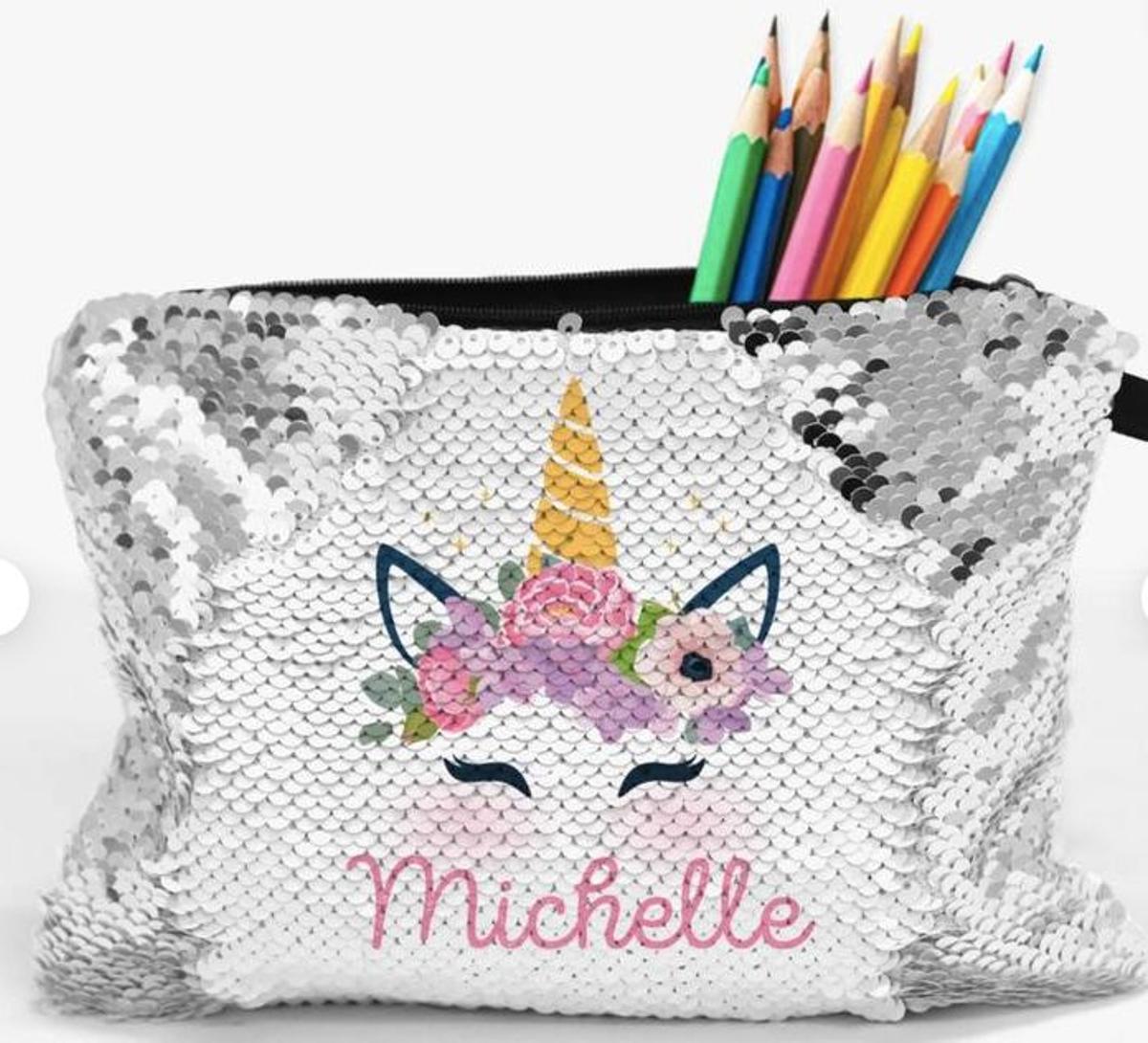 Bolsa de lentejuelas con unicornio personalizada