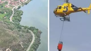 Grave accidente aéreo en el embalse de Tanes: un helicóptero de bomberos cae al agua y deja sin luz ni cobertura a dos concejos