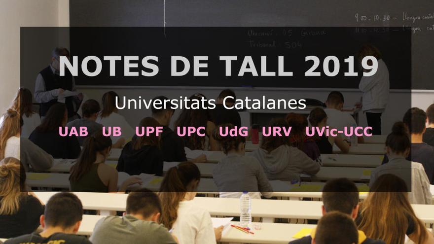 Notes de tall 2019: Consulta les notes per accedir als graus de les universitats catalanes