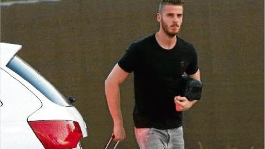 David de Gea arribant ahir al vespre a la concentració de la selecció espanyola a Las Rozas.