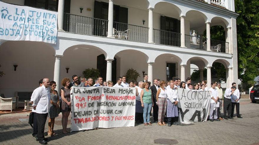 Una de las protestas de los trabajadores de La Cónsula reclamando sus nóminas.