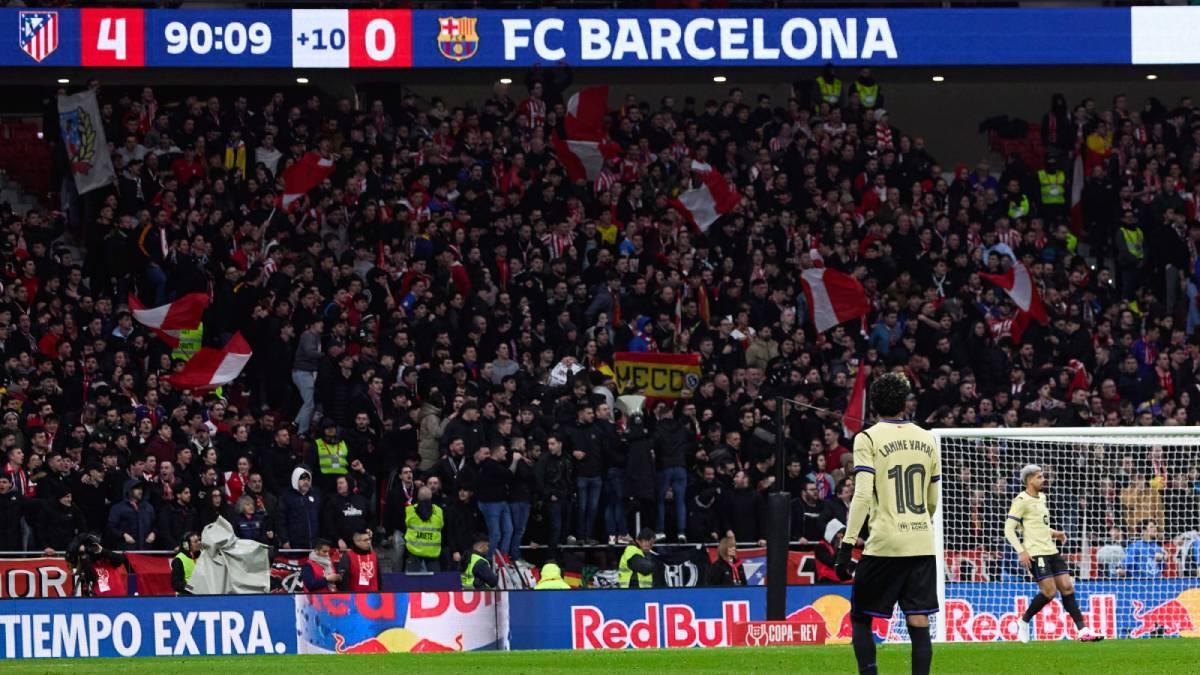 Lamine Yamal, en los instantes finales del Atlético-Barça