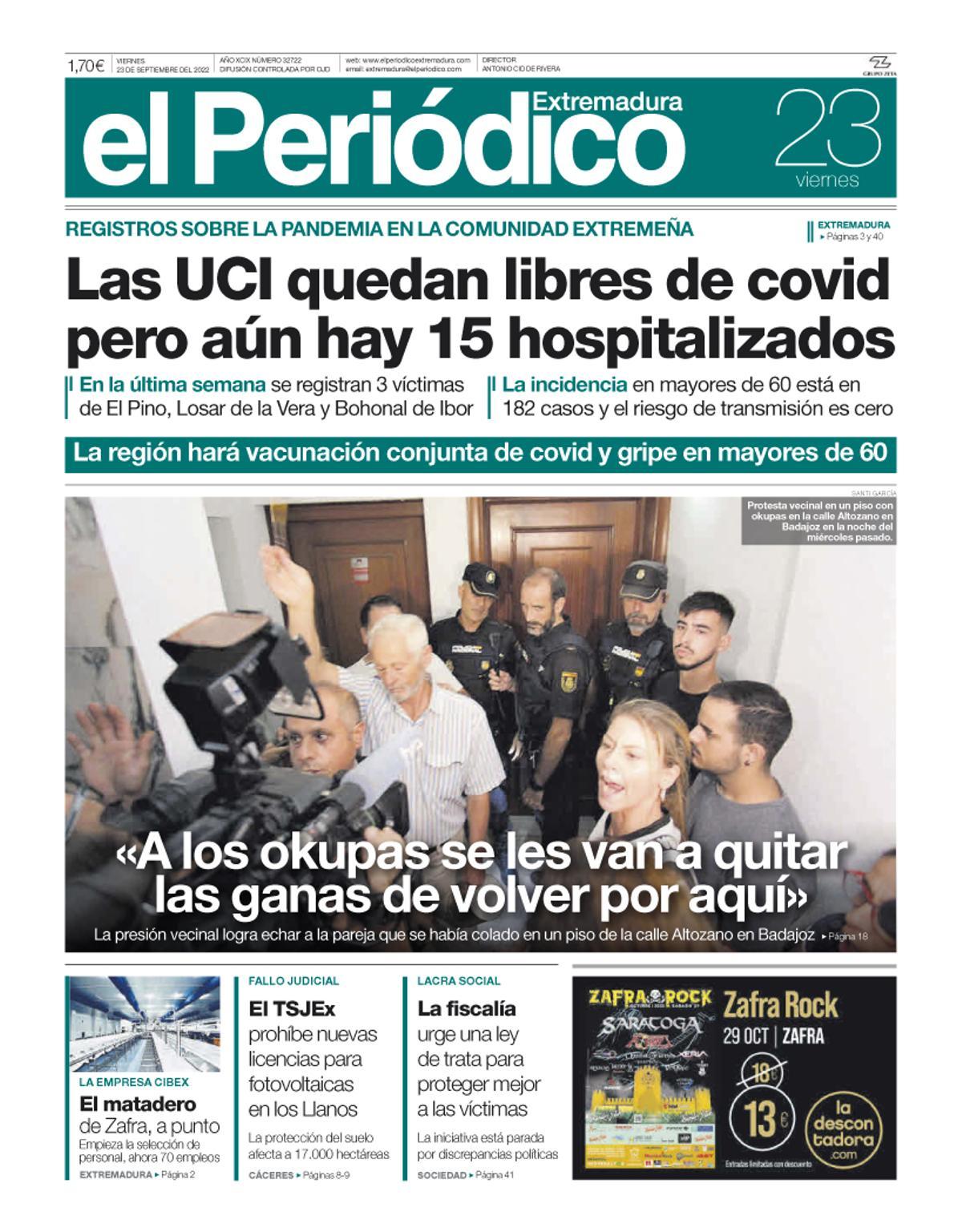 Consulta la portada correspondiente al día 23 de septiembre de 2022