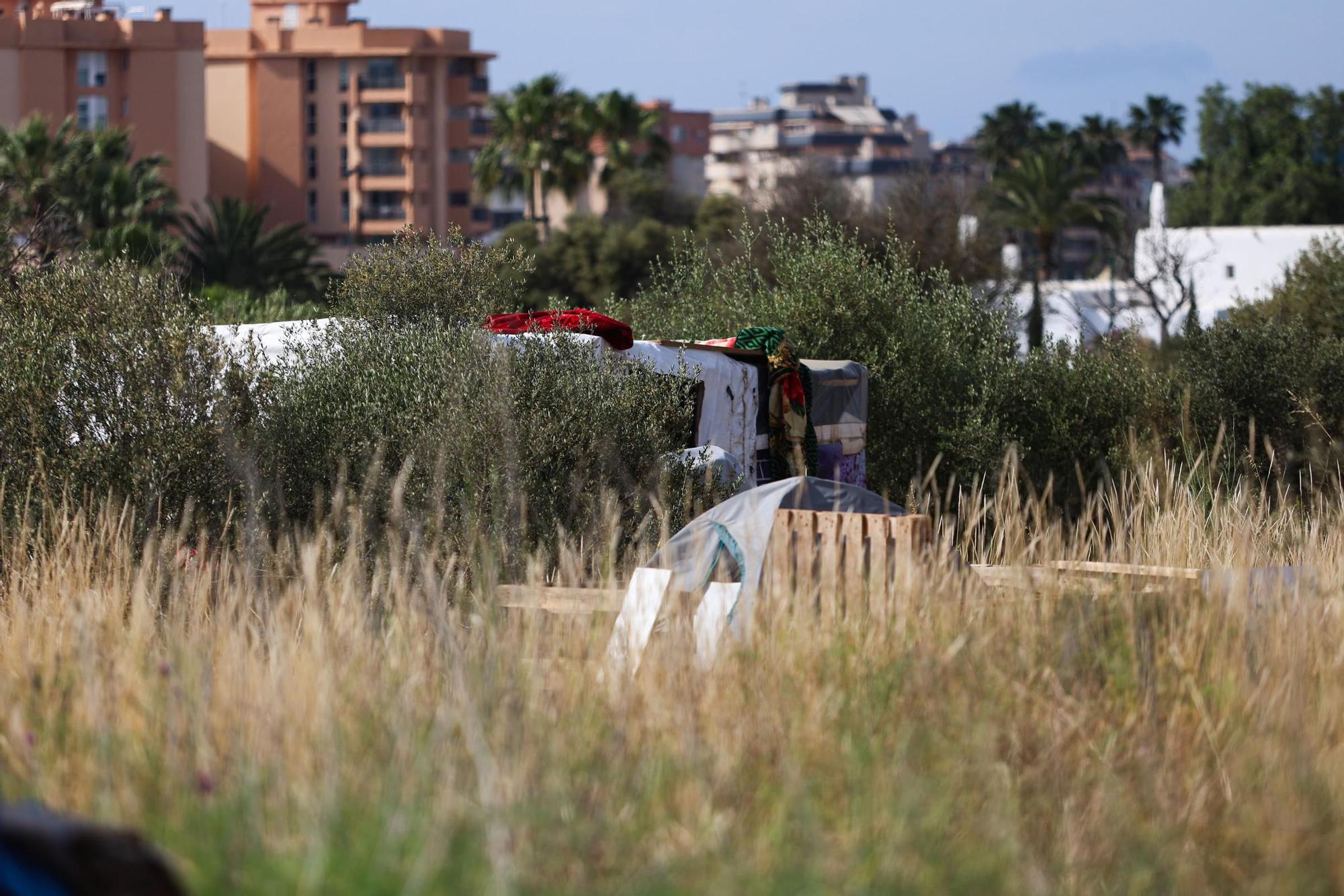Poblado chabolista en la zona del recinto ferial de Ibiza