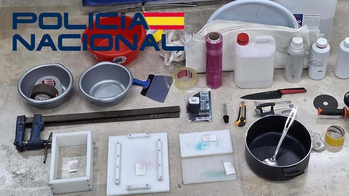 La Policía Nacional frustra la creación de un laboratorio de cocaína en Plasencia.
