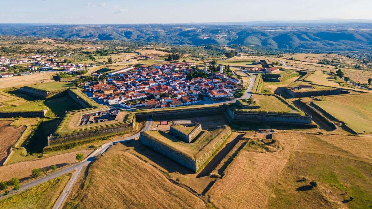 Fortaleza en forma de estrella a vista de pájaro