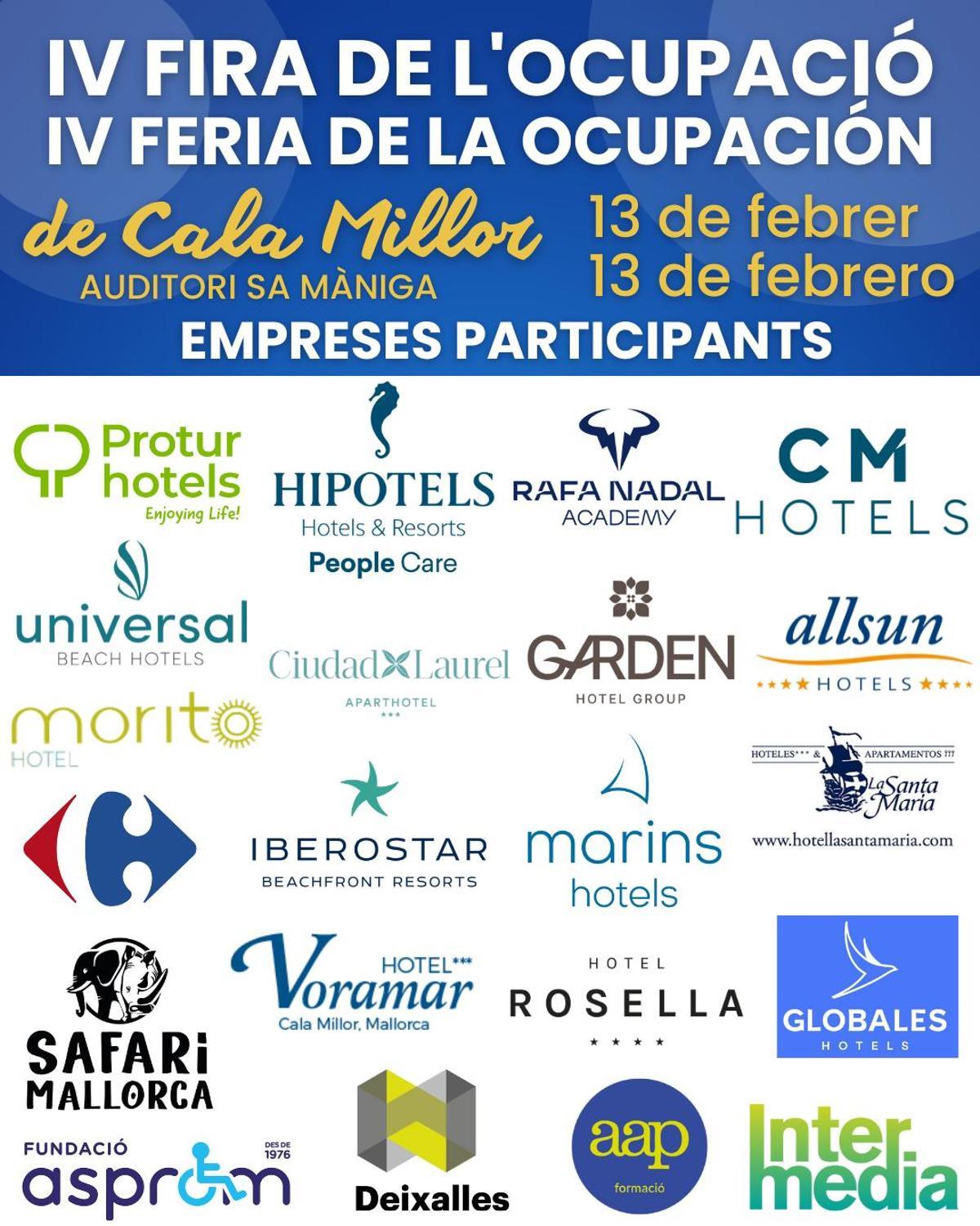 Teilnehmende Arbeitgeber bei der Jobbörse in Cala Millor