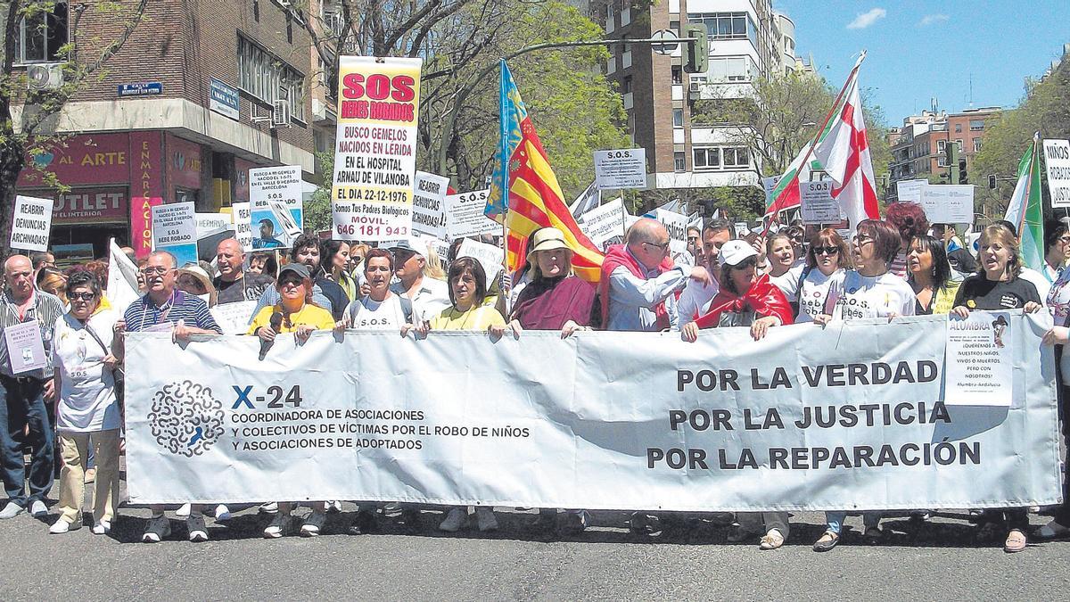 Madrid. Luna García, representante de la asociación en Castellón, en una manifestación.