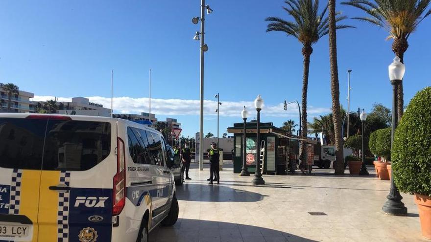 Dispositivo de vigilancia de la Policía Local en Alicante.