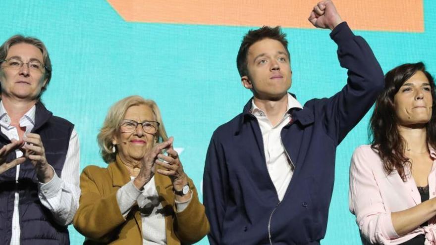 Carmena y Errejón, en el Madrid Arena.