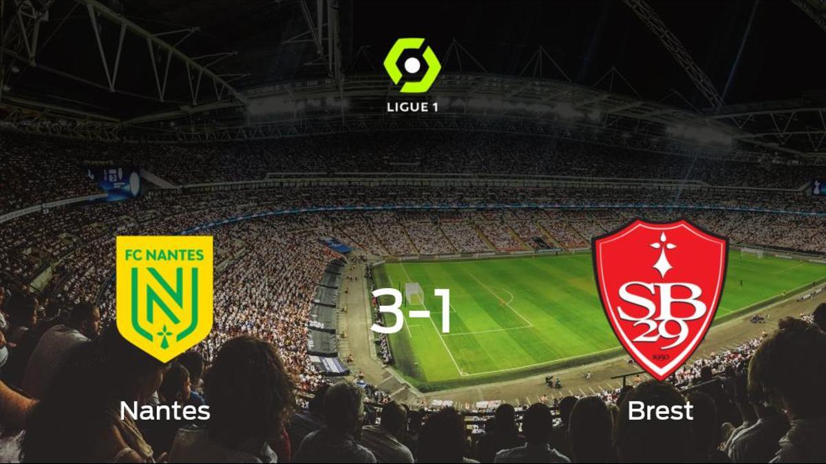 El FC Nantes gana 3-1 al Brest y se lleva los tres puntos