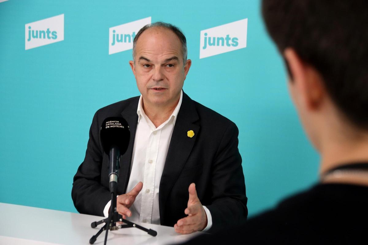 El secretario general de Junts, Jordi Turull, en la entrevista con la ACN.